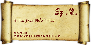 Sztojka Márta névjegykártya